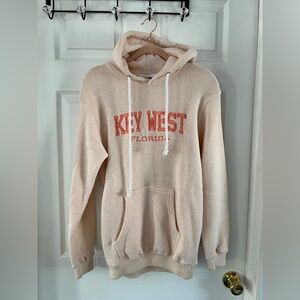 Beige Hoodie with Red Key West Print
